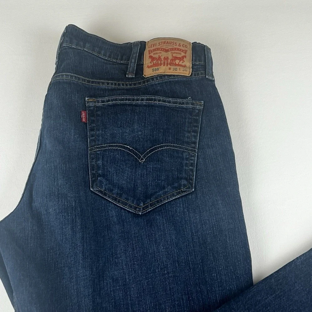 Levis 559 Relaxed Fit Jeans, Size 38 x 30- Blue Men's Cowboy Classic
